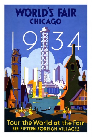 1934 Chicago World Fair vintage poster